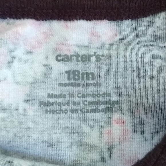 Black Carter's Floral Onesie 18M - Picture 3 of 4